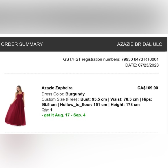 AZAZIE ZAPHEIRA
Burgundy A-Line Ruched Chiffon Dress - Picture 5 of 5